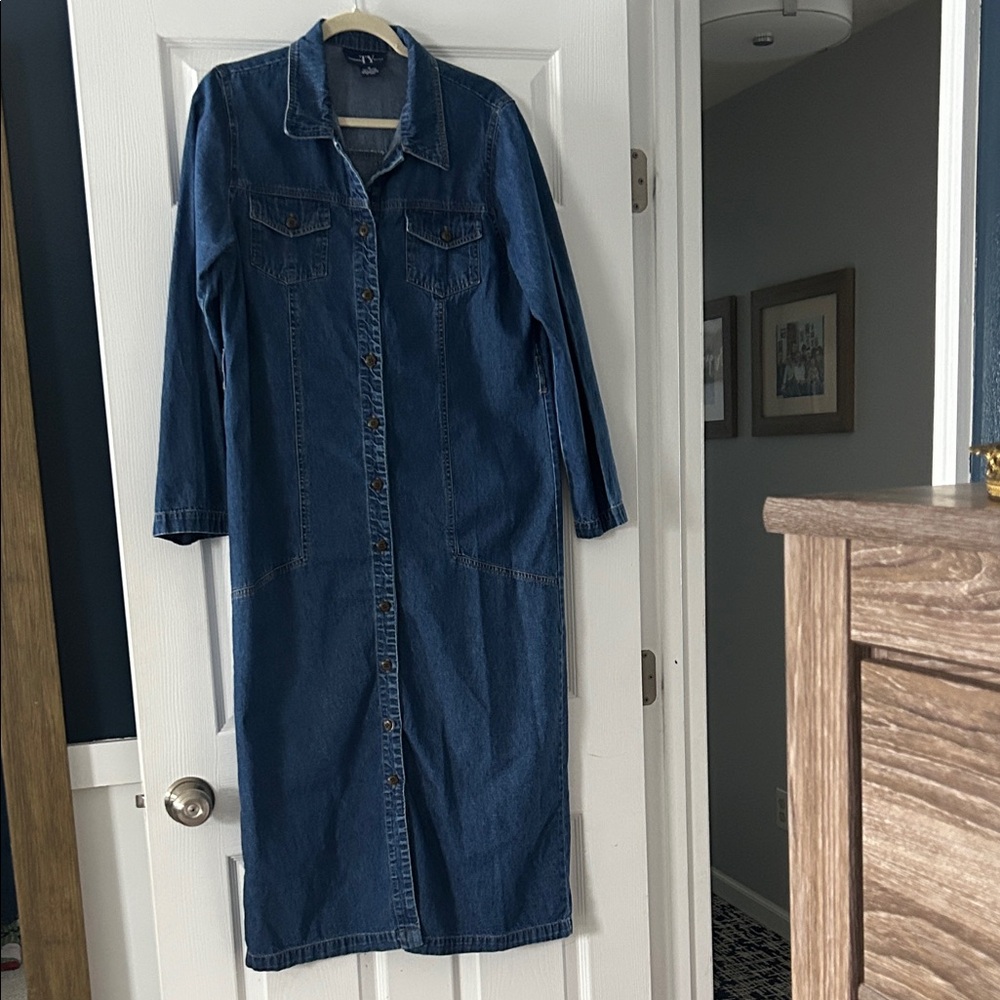Blue Denim Long Sleeve Dress